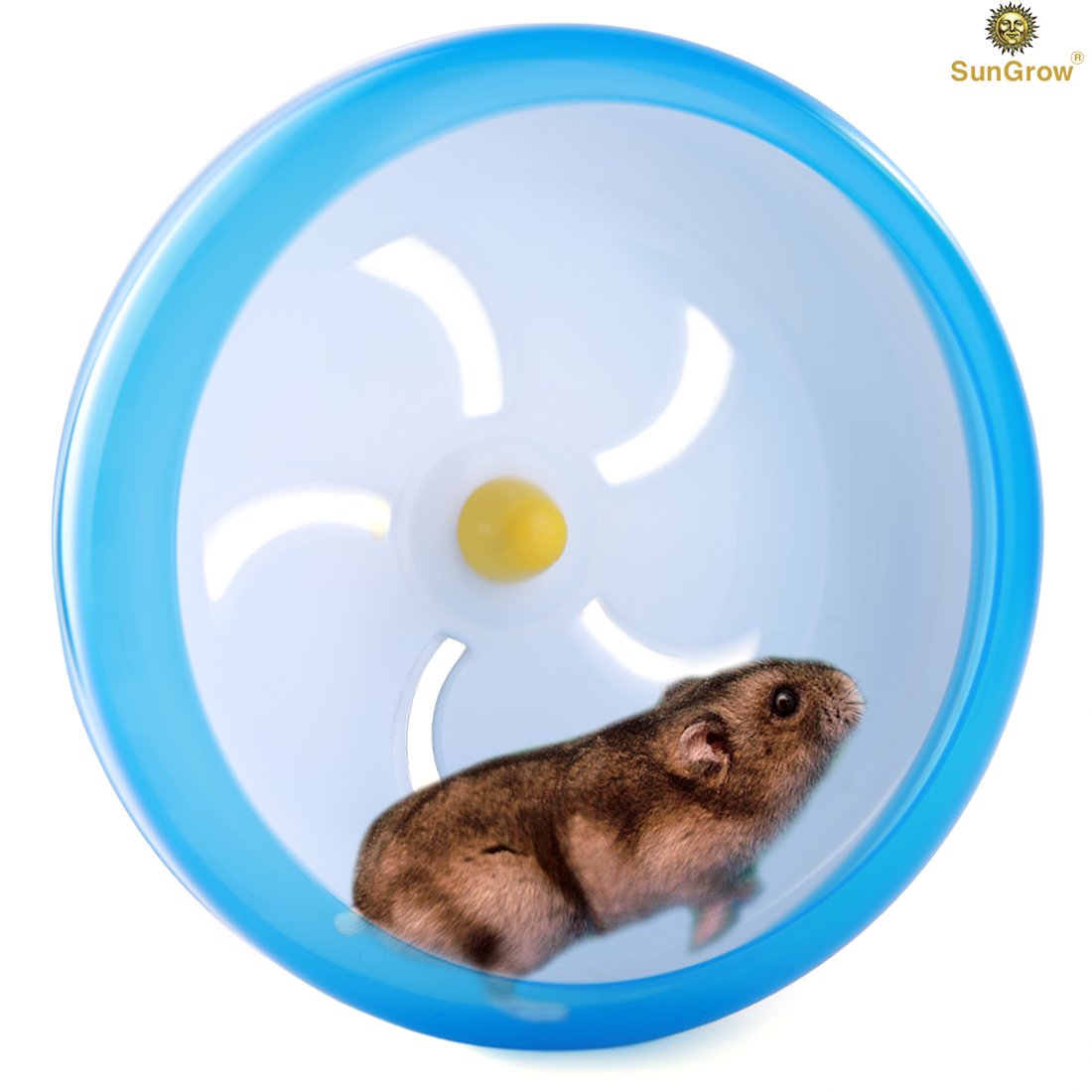 Fun Spinner Wheel for Small Pets -- Durable and Comfortable Spinning Exercise Toy from SunGrow - As Quiet as Library - Convenient 7” Diameter Perfect for Hamsters, Gerbils, Mice and Guinea Pigs