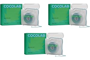 Cocofloss Woven Dental Floss, Dentist-Designed Oral Care, Mint, Waxed, Expanding, Vegan, Kid-Friendly String Floss with Coconut Oil, 3 Spools (33 yd Each)