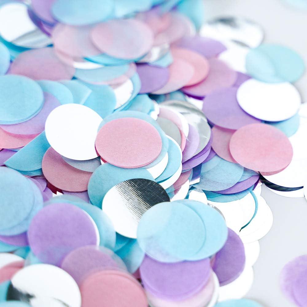 2.5cm Paper and Foil Confetti Pastel Mix Round Tissue Confetti 6000pcs for Parties Weddings Birthday Party Balloon Table Decoration (Lilac - Image 5