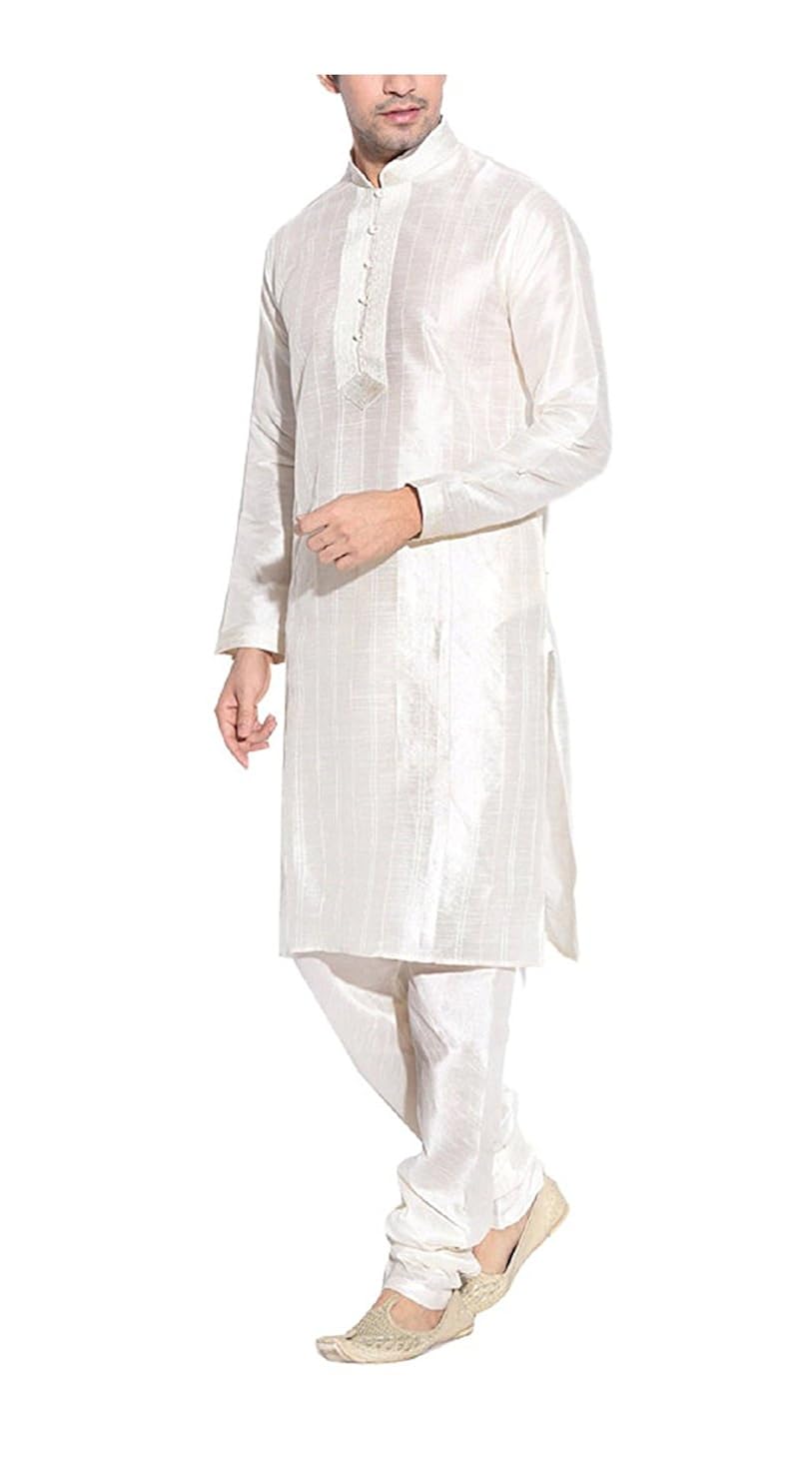 royal men's silk blend pintex kurta churidar