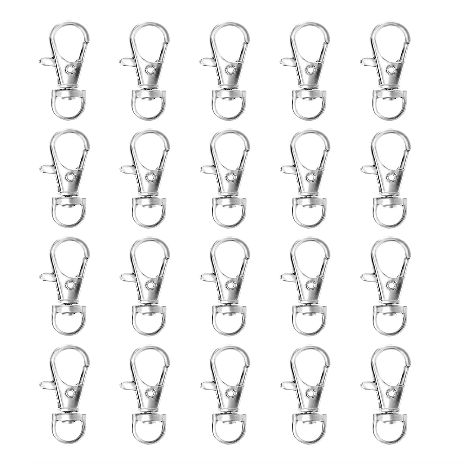 Photo 1 of 20pcs Swivel Snap Hooks Premium Metal Silver Lobster Claw Trigger Clasps for Lanyard Keychain Rings Bag Purse Tag Jewelry Making DIY Crafts Length 1.36inch(34.5mm) Inside Width 0.36inch(9mm)