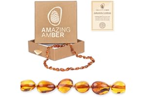 Amazing Authentic Amber Necklace - Rich Honey, 13.5 Inches, Certified With Safety Clasp and Knotted Beads