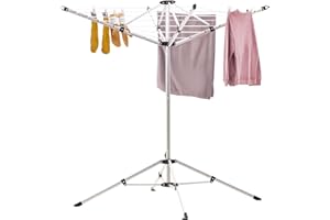 JS HANGER Indoor and Outdoor Portable Clothes Drying Rack with 4 Rotatable Arms for Hangers, 4 Legs, Collapsible Umbrella Lau