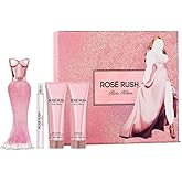 Paris Hilton Rose Rush 4 Pieces Gift Set for Women, (3.4 Ounce Eau de Parfum Spray + 3.0 Ounce Body Lotion + 3.0 Ounce Shower Gel + 0.3 Ounce Eau de Parfum Spray)