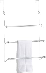 Top Home Solutions 3 Tier Chrome Over Door Airer Towel Rail 60cm W x 12cm D x view 2
