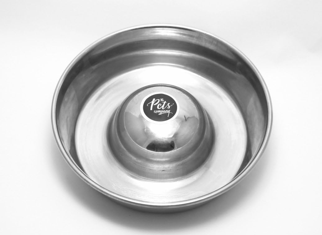 The Pets Company Dog Slow Feeder Food Bowl for Small Dogs, Stainless Steel