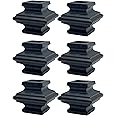 Split Knuckle Fence Decorations - Snap-on Railing Parts Transform Your Stair Railing, Wrought Iron Pickets, Staircase Balusters or Garden Gate - Durable ABS Plastic (Black, 6-Pack) by Simshoe