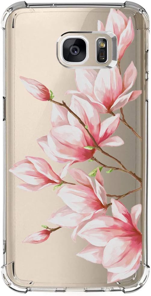 Case for Samsung Galaxy S6 Edge Case Clear Flowers Floral Pattern with 4 Corners Shockproof Protection Phone Case Protective Anti-Scratch Desiged for Women Girl Cover for Samsung Galaxy S6 Edge-2