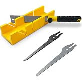 Konvixon 4PCS Miter Box and Saw Set for Daily Light-Duty Cutting Tasks Only | 2.68" &times; 12" Miter Box with 3 Miter Saws (9, 10, 17, 25 TPI), Precise Miter &amp; Bevel Cuts from Hardwood to Soft Metal