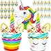 Unicorn Cupcake Toppers, Wrappers and One Giant Unicorn Balloon. Makes 24 Cupcakes