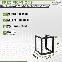 NavePoint 12U Wall Mount Server Rack - Swing Gate