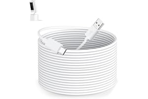 Smays 16 ft Power Cable for Ring Pan-Tilt Indoor Cam (2024 Release), USB-A to USB C Long Extension Cord, White