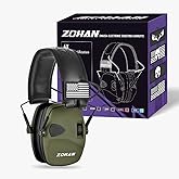 ZOHAN EM054 Electronic Shooting Ear Protection with 4X Sound Amplification, Ear Protection Muffs for Gun Range, NRR 23db Noise Reduction Hearing Protection Headphones