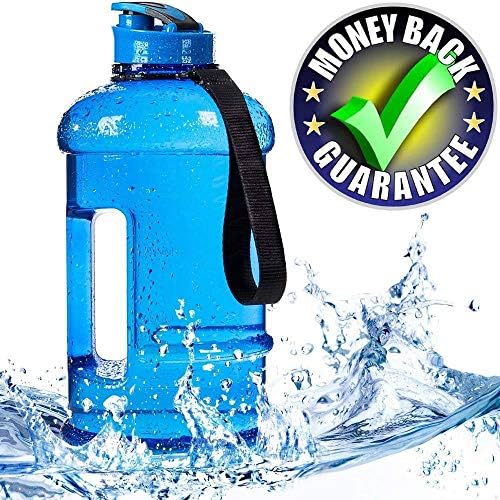 43 oz. (1.3L) Large Sports Water Bottle, Big Capacity, BPA Free, Flip Top Leak Proof Lid, Blue