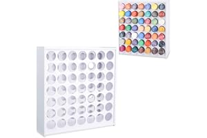 SANFURNEY 49 Holes Craft Paint Organizer Holder Vertical Acrylic Paint Storage Rack Stand for 2oz Craft Paints, Wall-mounted