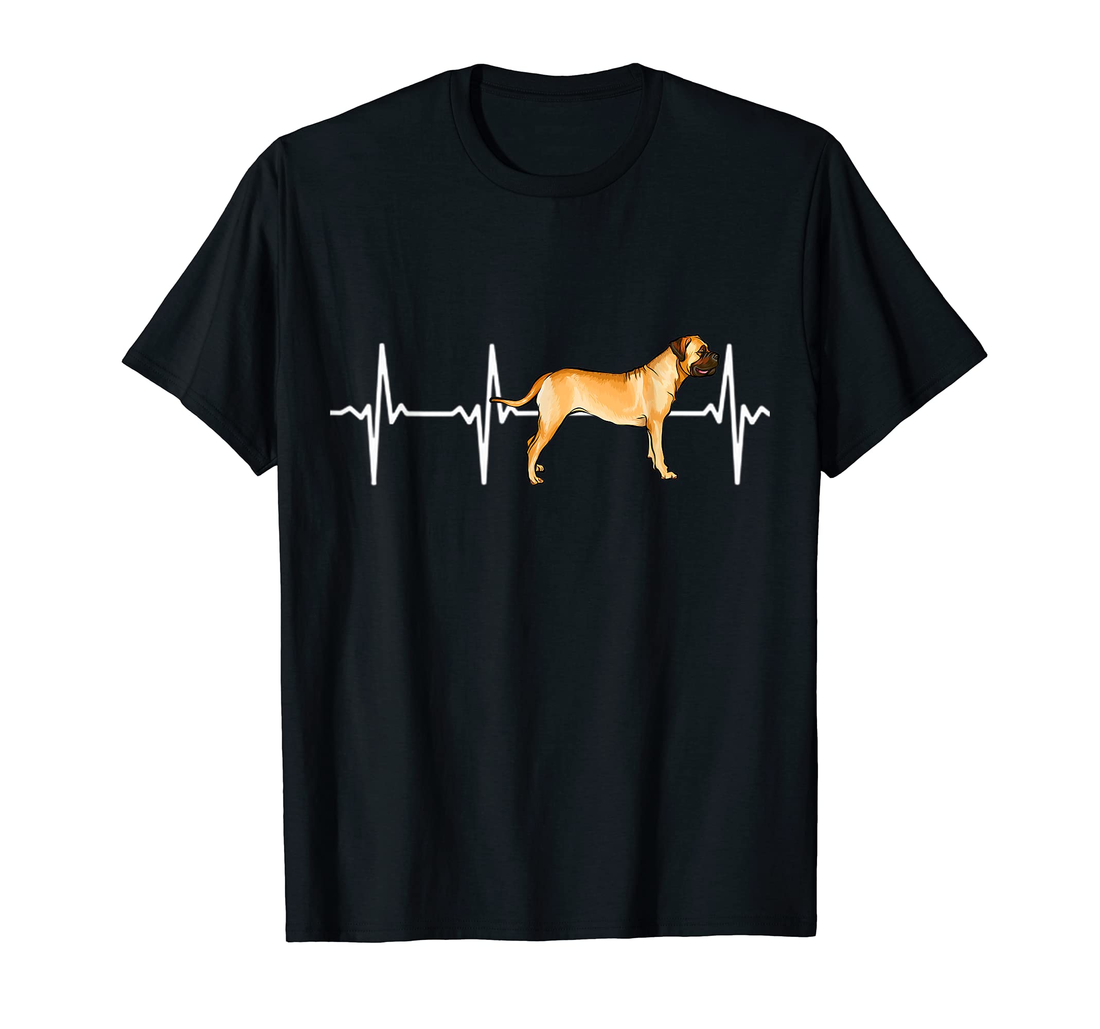 Bullmastiff Heartbeat Love My Dog T-Shirt