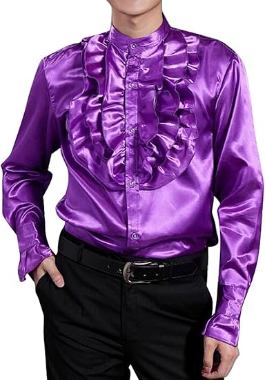 purple ruffle shirt
