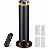 QZD A5 Waterless Essential Oil Diffuser Starter Kit – 1000 Sq Ft Large Room Waterless Diffuser for Home, Hotel Scent Diffuser with Remote Control & Halo Light, Includes 4×40ml Oils, Black Aluminum