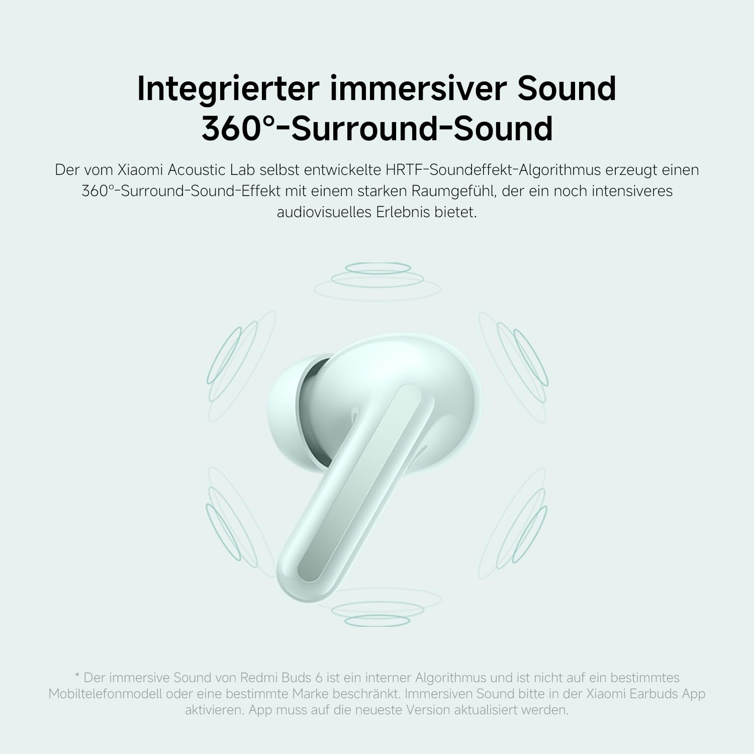 XIAOMI Redmi Buds 6 – Kabellose Bluetooth-In-Ear-Kopfhörer, Dual-Treiber, immersiver Sound, 49 dB aktive Geräuschunterdrückung, bis zu 10h+42h Akkulaufzeit, IP54, Weiß 5