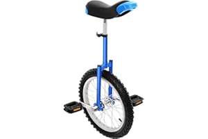 YHISUAILO Outdoor Wheel Unicycle, 16Inch/24Inch One Wheel Bike Adjustable Seat Exercise Bicycle for 7-60 Years Old, Outdoor Sports Fitness Exercise Unicycle