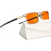 ANYLUV Blue Light Glasses for Men,Rectangle Business Style Glasses, Carbon Fiber Straight Legs Glasses for Eye Protection