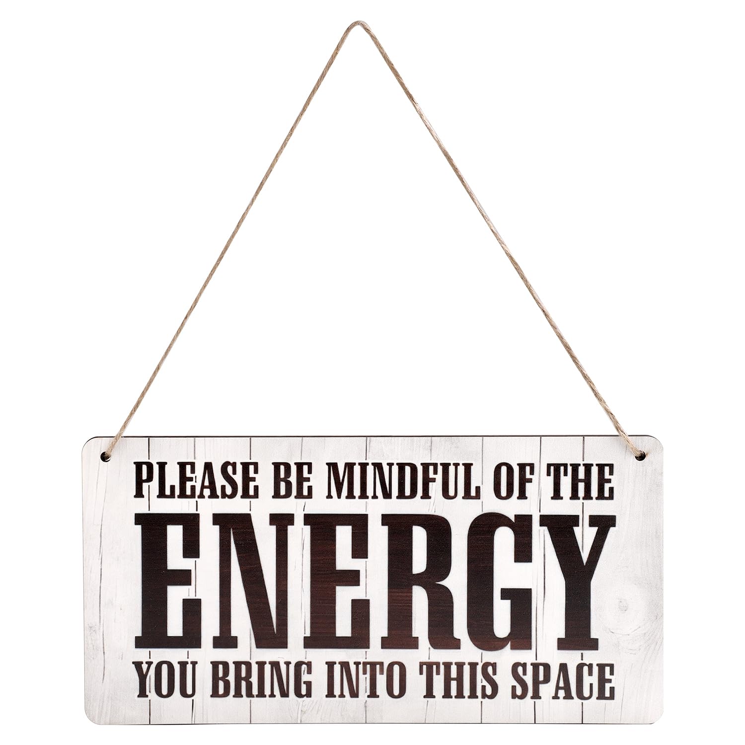 Positive Affirmations Wall Decor, 12x6in Wooden Energy Spiritual Wall Sign Hanging Inspirational Wall Art Rustic Wood Plaque for Room Door Home Office