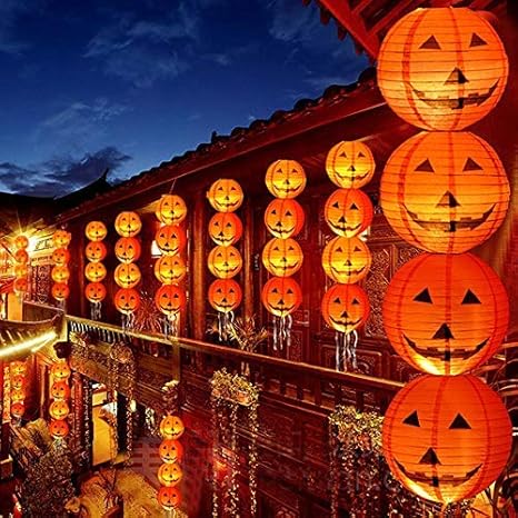 Halloween Decorations Paper Lanterns With Led Light Halloween