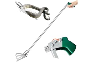 HOMEYA 47 Inch Extra Heavy Duty Snake Tongs, Standard Reptile Snake Grabber Tool, Professional Rattle Snake Catcher Tool Wide Jaw Handling Tool with Lock, Non-Slip Grip Handle