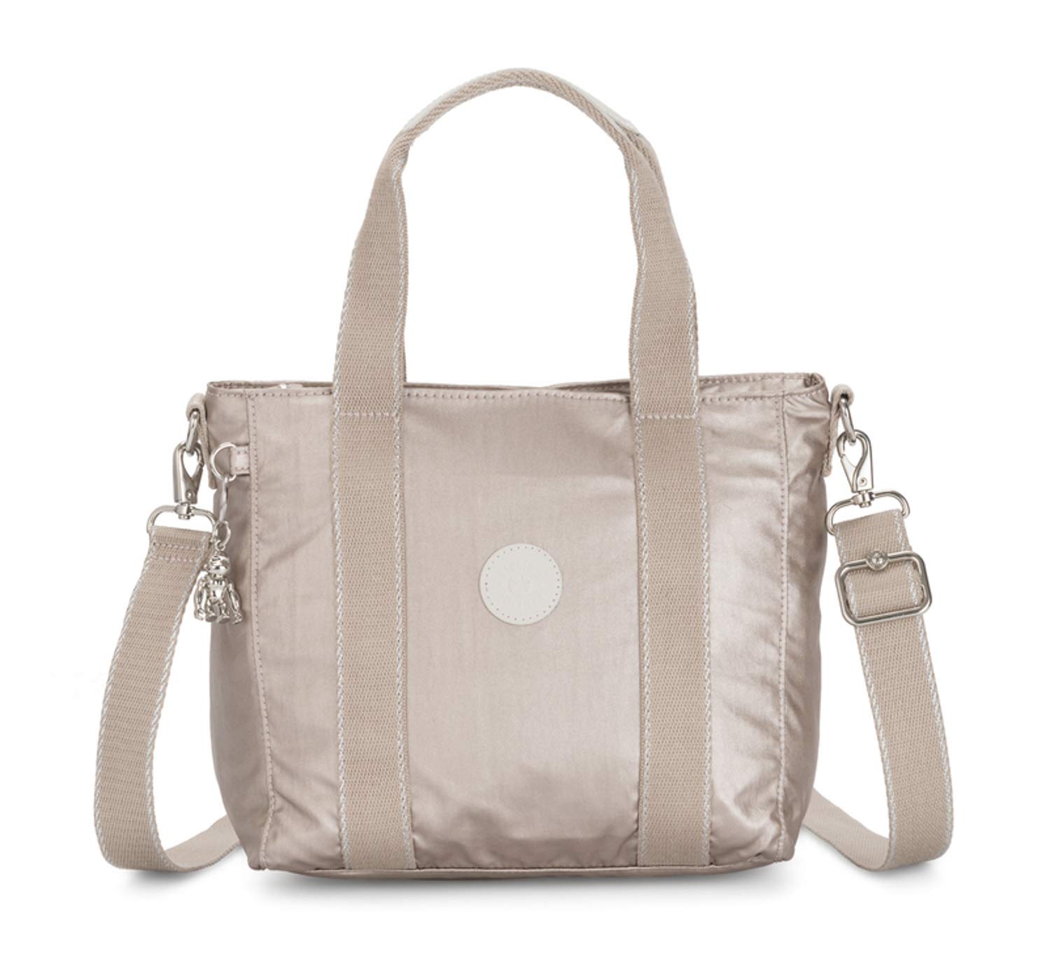 Kipling Asseni Mini Women’s Tote, Silver (Metallic Glow), 33x21x14 Centimeters (B x H x T)