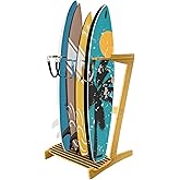 TWO STONES Vertical Surfboard Rack | Surfboard Stand - Surf Rack of Free Wall Mount, Freestanding Surf Board Holder for Shortboard, Paddleboard, Snowboard, Skateboard, Ski and Wakeboard(4 Boards)