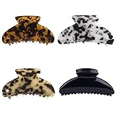 4Pcs Hair Claw Clips for Women, BetterJonny Acetate Hair Clips Tortoise Hair Jaw Clips Hair Accessories for Women Girls