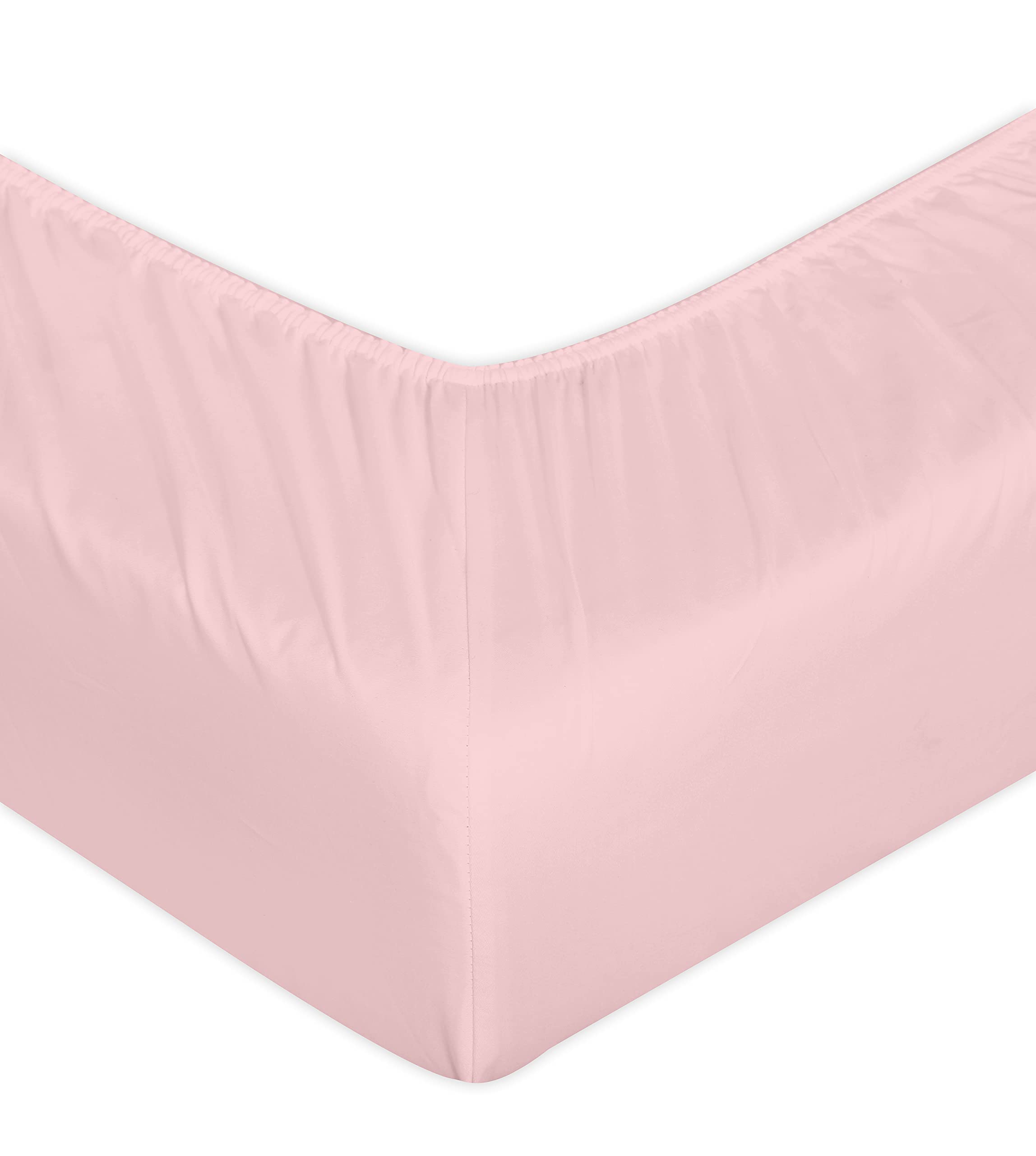 Ruby Deals Fitted Sheets 30cm 12 Inch No Pillowcases Extra Deep 100% Brushed Microfiber Bed Sheet Soft & Comfortable Easy Care Resistant Plain Bottom Elastic Corners Sheet (Blush Pink, Double)