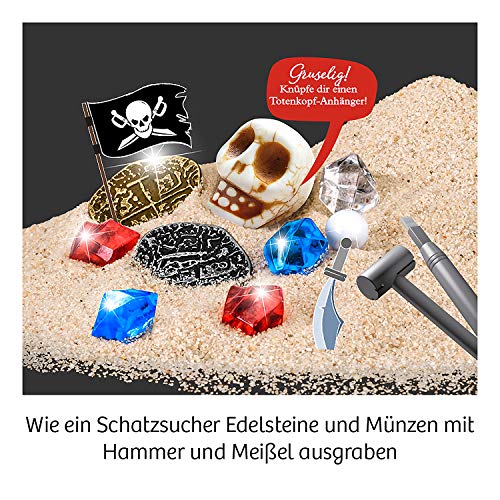 KOSMOS 657888 Piraten-Schatz Experimentierset, Ausgrabungs-Set für Kinder ab 7 Jahren, Schatzsucher, Fundstücke, Gipsblock, Geologie, Mitbringsel, Geschenk – Bild 5