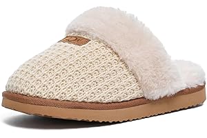 OOW Cozy House Slippers for Women with Memory Foam Soft Warm Fuzzy Slippers Women Home Womens Slipper Shoes for Indoor