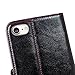 Apple iPhone 7 Genuine Leather Wallet Case Black