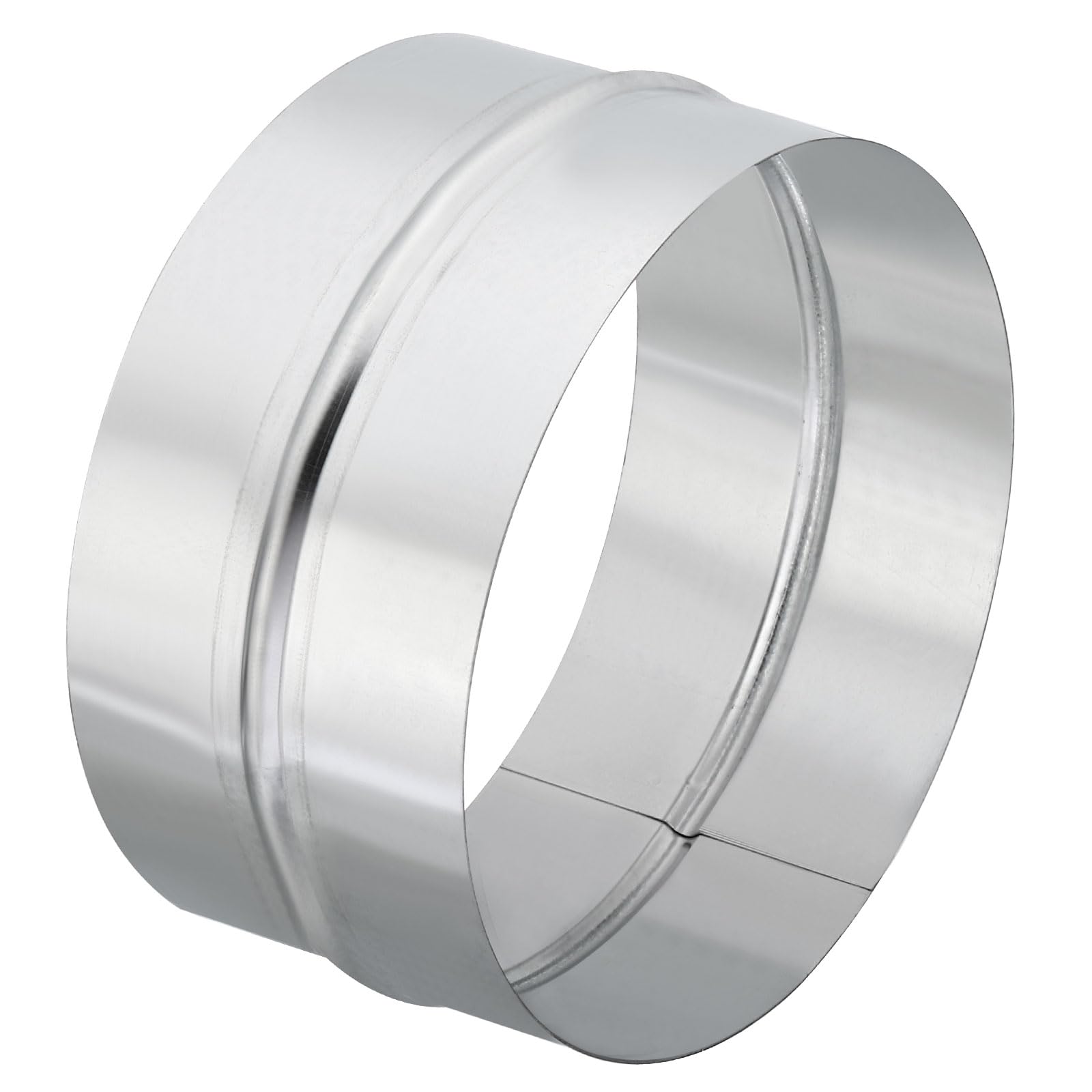 PATIKIL 8" Duct Connector, Galvanized Steel Duct Coupling Vent Coupler Dryer Pipe Coupling Hose Extension Connector for HVAC Exhaust Fan Vent Systems, 4" Long
