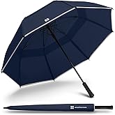 Weatherman Umbrella - Stick Umbrella - Windproof Umbrella Resists Up to 55 MPH Winds (Navy Blue)
