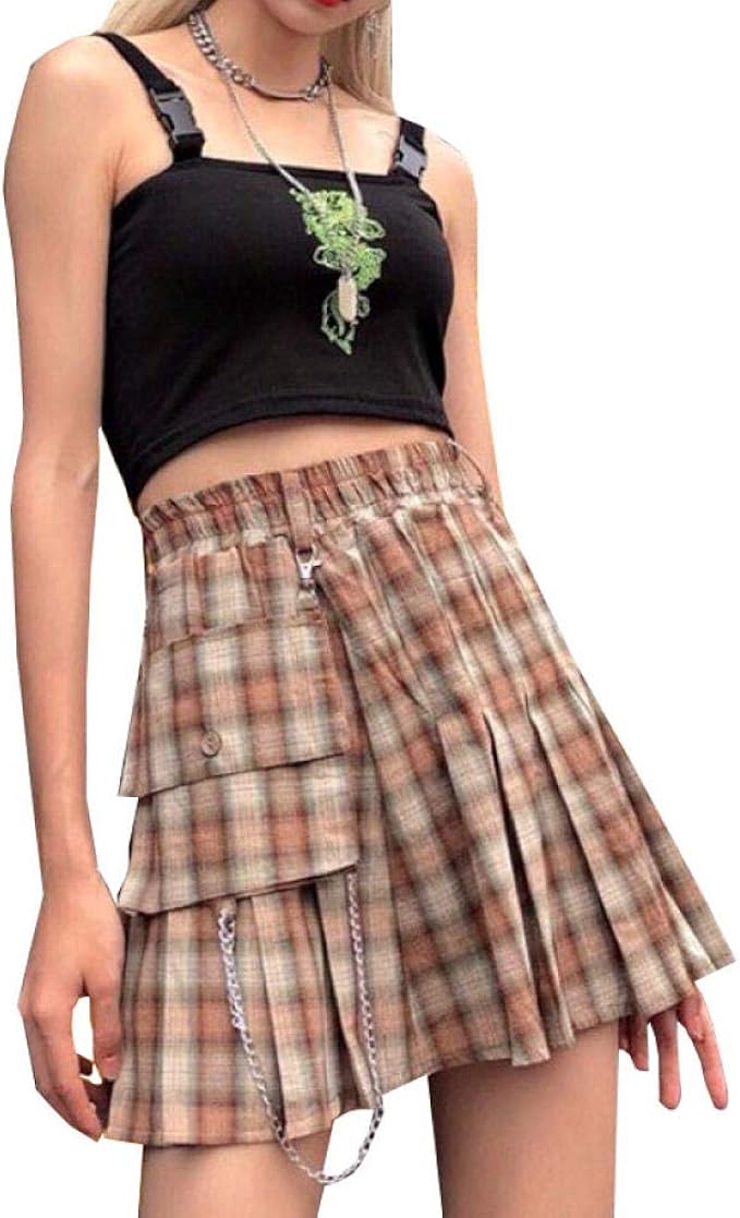 Gonna A Pieghe Plaid Rossa Ocean Plus: Con Fiocchi Di Neve, Vita Elastica, Taglie S-M-L, Per Natale E Feste