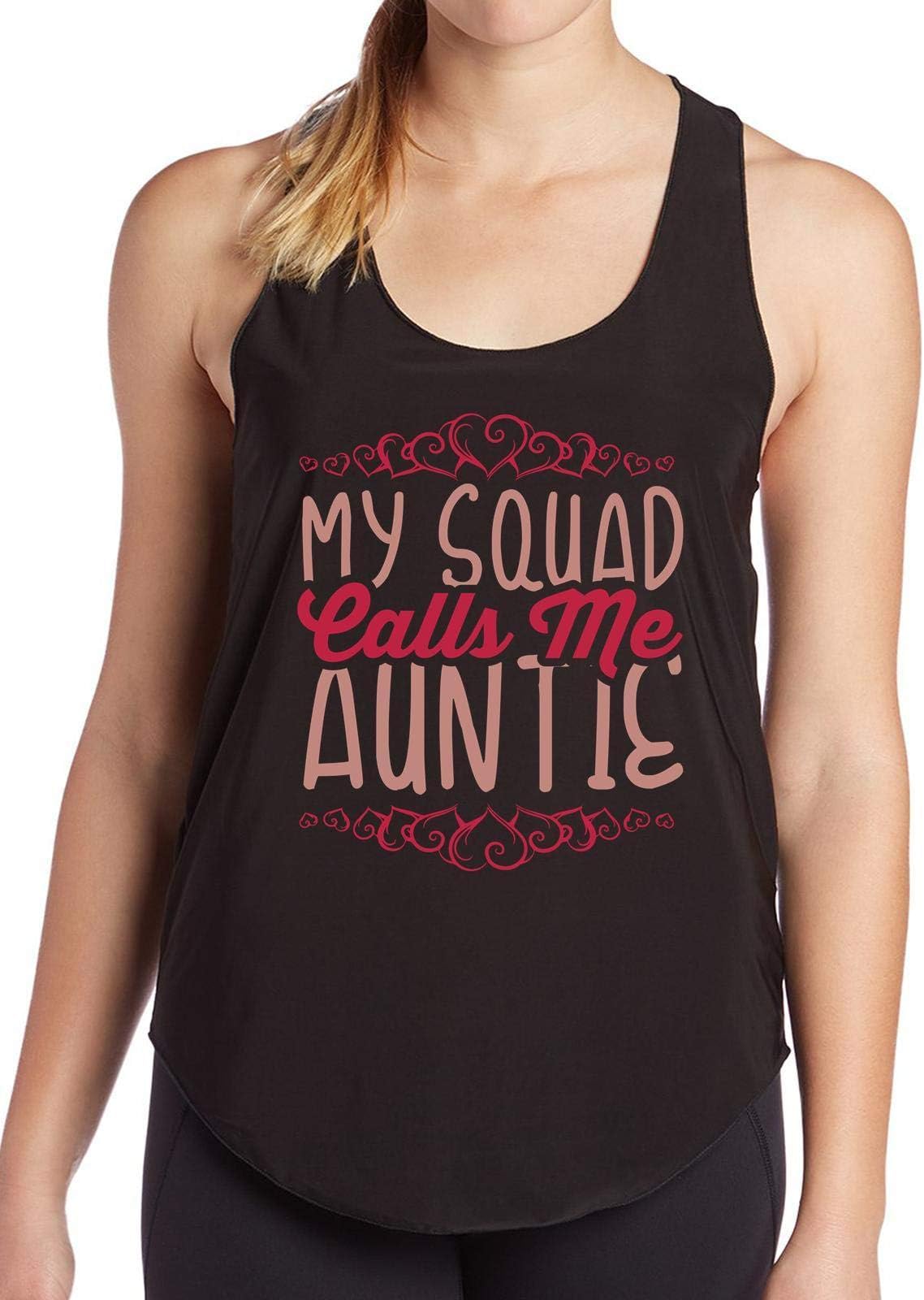 Ellshops My Squad Calls Me Auntie Funny Aunt Birthday Gift Funny Women's Tank - top tee