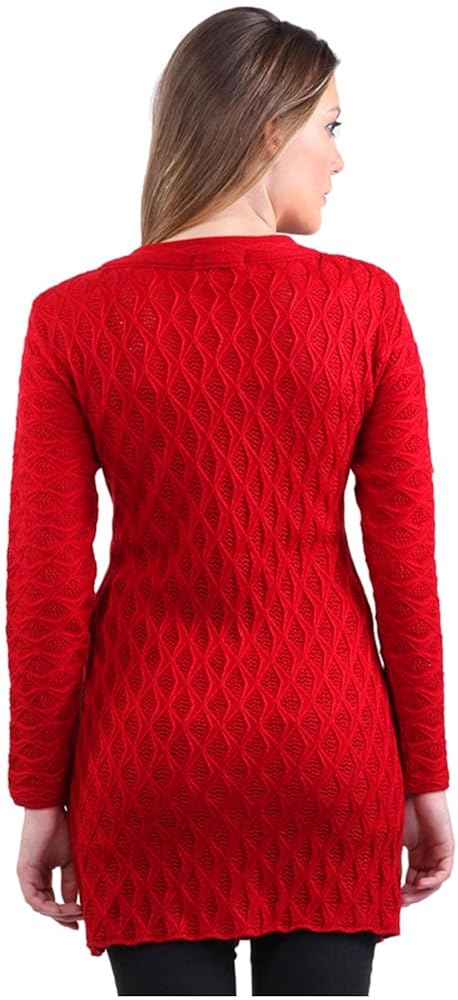 montrex acro wool winter long coat for women, girls (red)