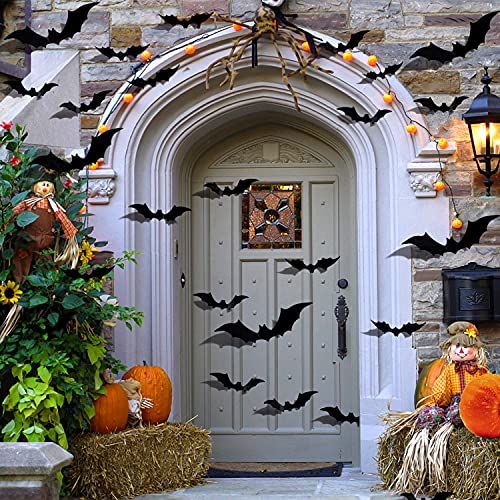Halloween 3D Bats Decoration Plastic Bat Wall Stickers for Home Window
