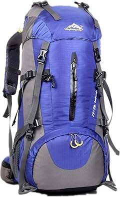 Amazon 45l 5l 大型アルパインパック バックパック テント泊 縦走登山用リュック レインカバー付き 宿泊 超軽量 素材 リップストップナイロン ポリエステル オックスフォード ブルー Hwjianfeng 登山リュック ザック
