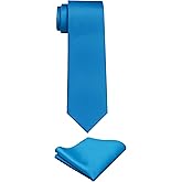 trilece Ties for Men - Mens Solid Color Formal Necktie and Pocket Square Sets