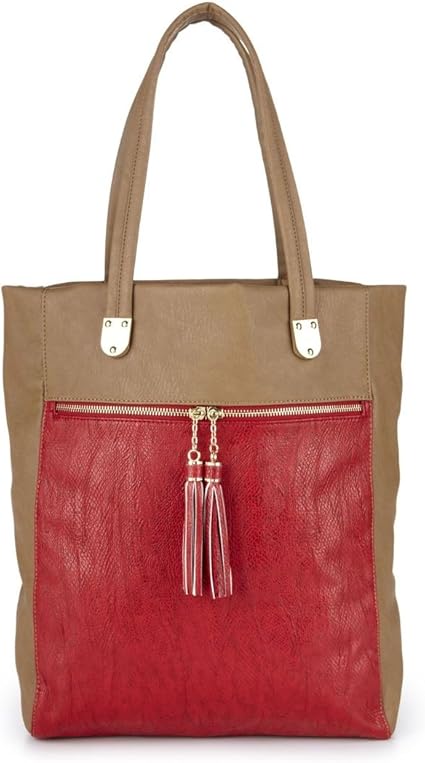 light pink contrast snake panel tote bag