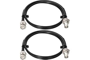 MOOKEERF 2PCS 50 ohm RG58 BNC Male to Female Coax Cable - 3FT Low Loss Antenna Extension for CB Radio, VHF Ham Radio, Wireless Microphone, CCTV, Amateur Radio