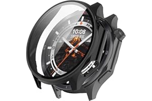 [2 Pack] Case for OnePlus Watch 3 46mm Smart Watch, FJIASTB Rugged PC Cover Built-in Screen Protector, Shockproof & Scratchpr