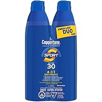 COPPERTONE Sport Sunscreen Spray SPF 30, Water-Resistant and Lightweight Face and Body Sunscreen, 4-in-1 Performance Spray Su