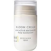 Beekman 1802 Bloom Cream Goat Milk Face Moisturizer with Niacinamides - Lightweight Daily Moisturizer, Deeply Hydrating, Nourishes Skin Barrier, Safe for Sensitive Skin, Cruelty Free, 1.69 floz