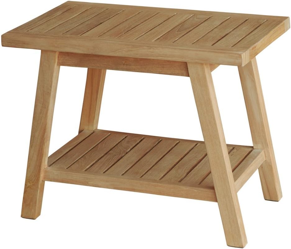 ASTA Home Furnishing Spa Teak Wooden Free Standing Shower Stool