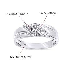 Men's Wedding Band Ring Round Cut Lab Created